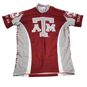 Adrenaline Promotions Texas A&M Aggies Cycling Jersey Mens XL Maroon Grey Zip